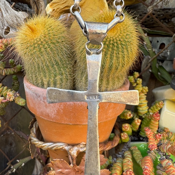 VINTAGE PAWN ERA ZUNI CROSS NECKLACE - Picture 2 of 8